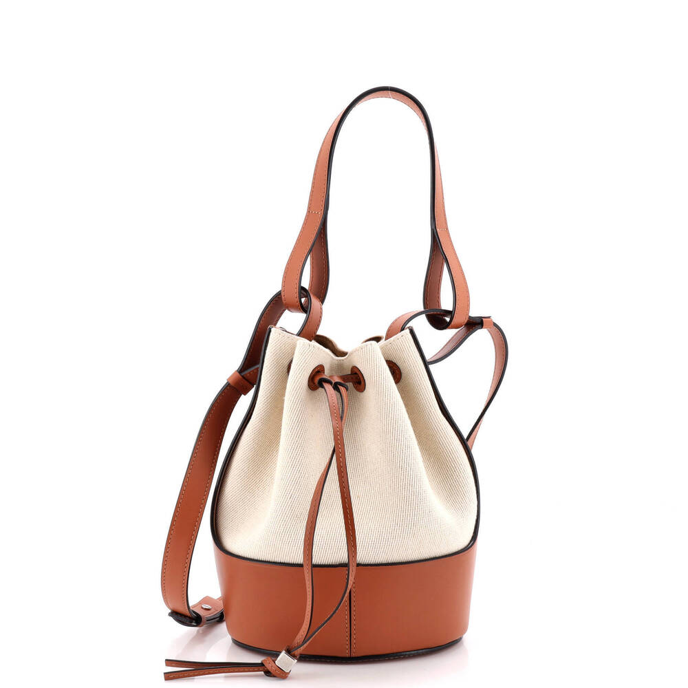 Loewe Medium Balloon Bucket Bag Canvas and Leather
